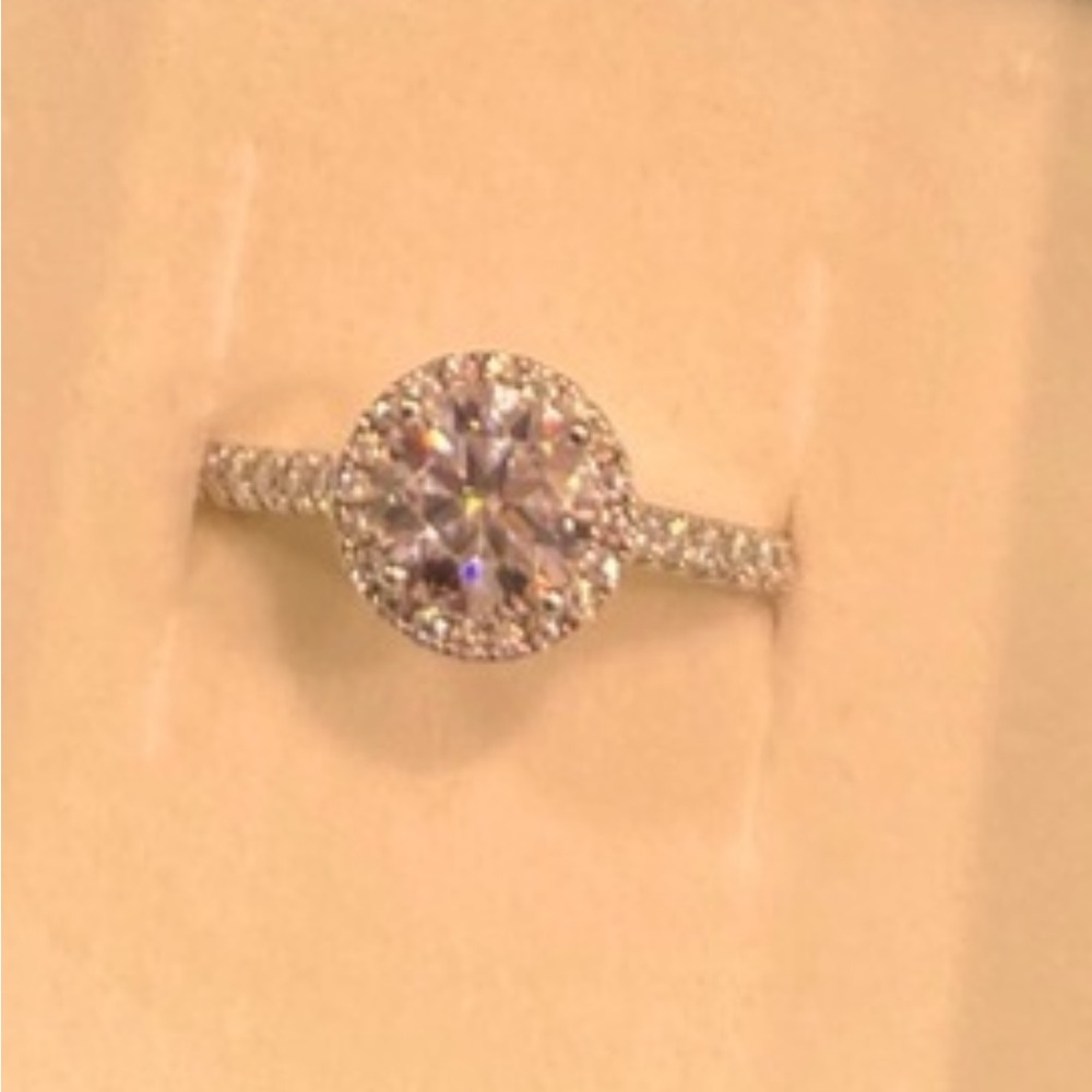 Halo moissanite 1.6 carat ring